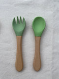 Mes petits couverts personnalisés en bois et silicone